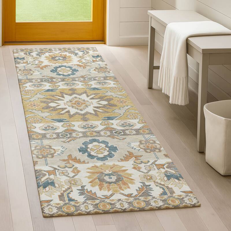 Machine Washable Indoor/ Outdoor Traditional Aspen Chantille Rug