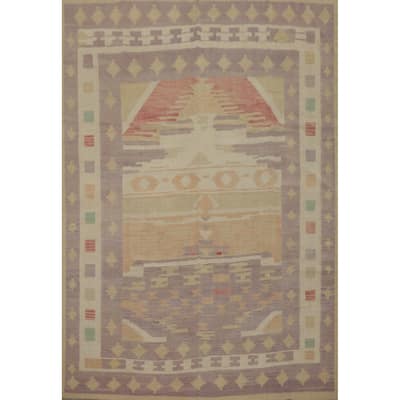 Hand Woven Oriental 100% Wool Carpet Southwestern Tribal Purples Kilim Area Rug - 10' 0'' X 8' 2''