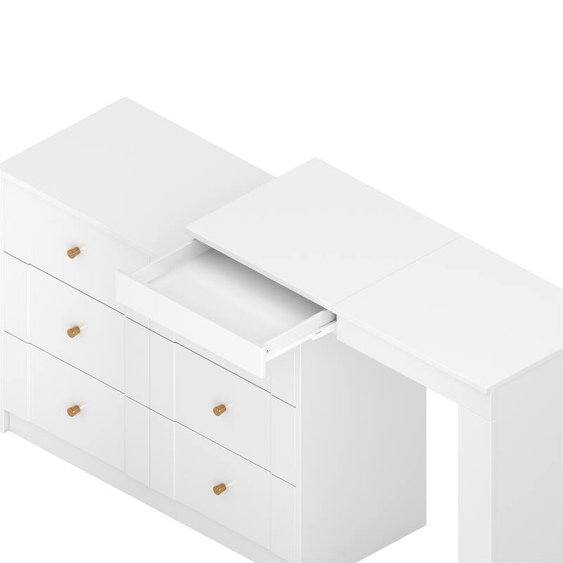 Makeup Vanity Desk with Mirror,Lights,Flip-Top Tabletop and Drawers