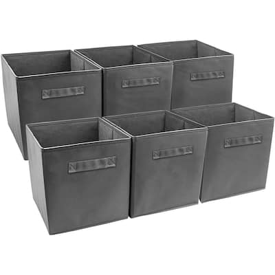 Foldable Storage Cube Basket Bin 6 Pack Grey - 11 x 10.5 x 10.5 inches