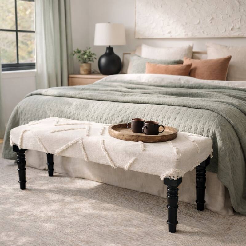 Presidio 47" Upholstered Entryway Bench by Sevita - 47" L x 16" W x 18" H