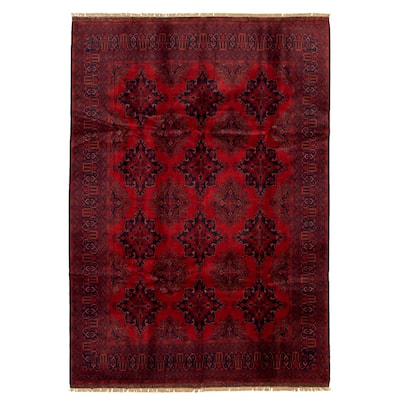 ECARPETGALLERY Hand-knotted Finest Khal Mohammadi Red Wool Rug - 6'9 x 9'6