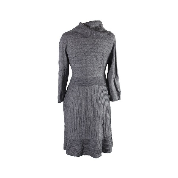 grey cowl neck sweater dress