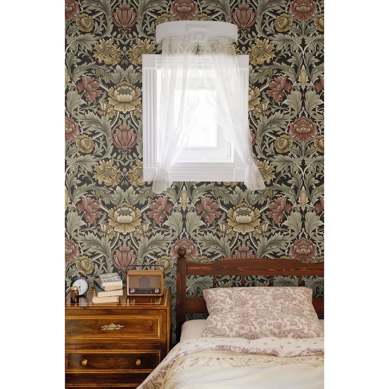 Harry & Grace Acanthus Floral Cameo Peel and Stick Wallpaper
