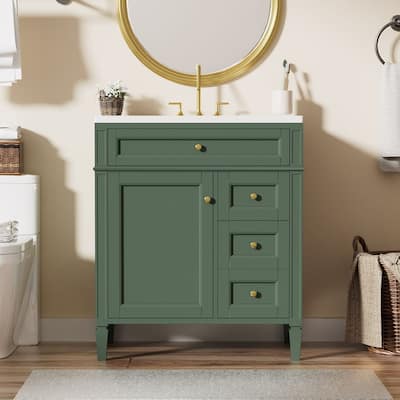 30'' Bathroom Vanity with Top Sink Set, Sink Bathroom Vanity