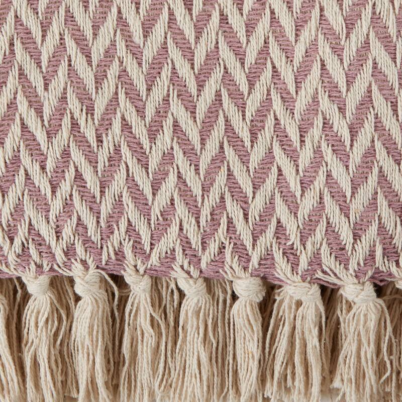 Stone Handloom Chevron Throw