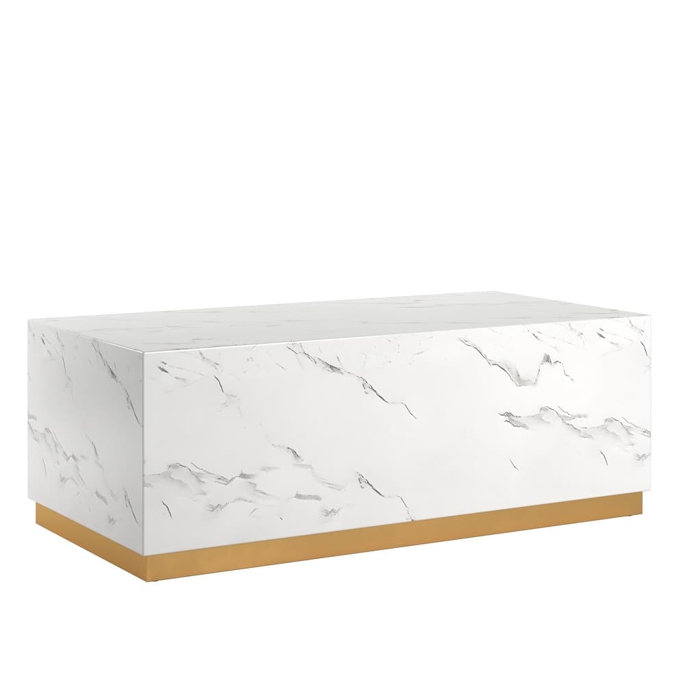 Darcy Faux Marble Coffee Table with Casters by iNSPIRE Q Bold