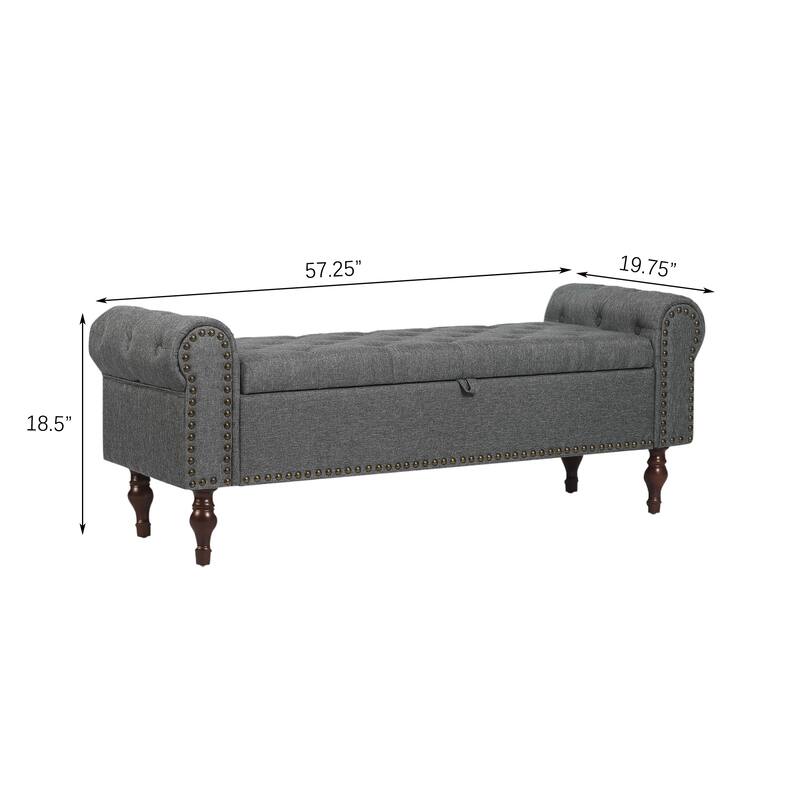 Adeco Storage Ottoman Bench for Bedroom