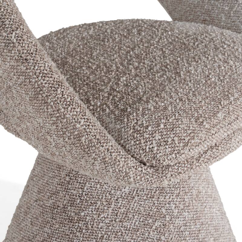 Modrest Wiles Modern Grey Fabric Swivel Dining Chair