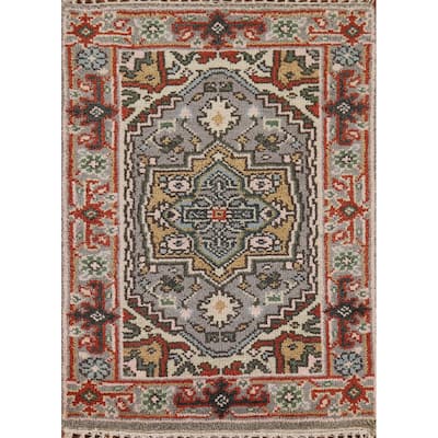 Gray Heriz Serapi Indian Accent Rug Handmade Wool Carpet - 2'0" x 3'0"