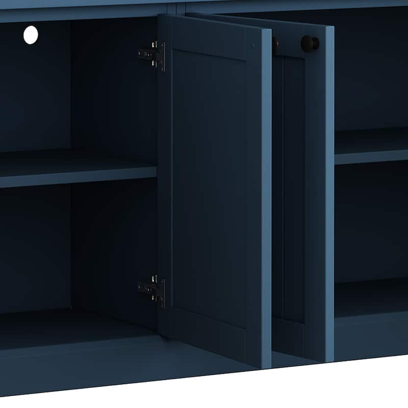 Entertainment Wall Unit Set for 75-Inch TVs - Large Media Console with Bridge, Ample Storage & Adjustable Shelves