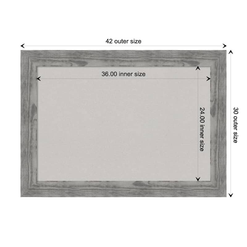 Bridge Black Wood Framed Grey Corkboard Bulletin Board