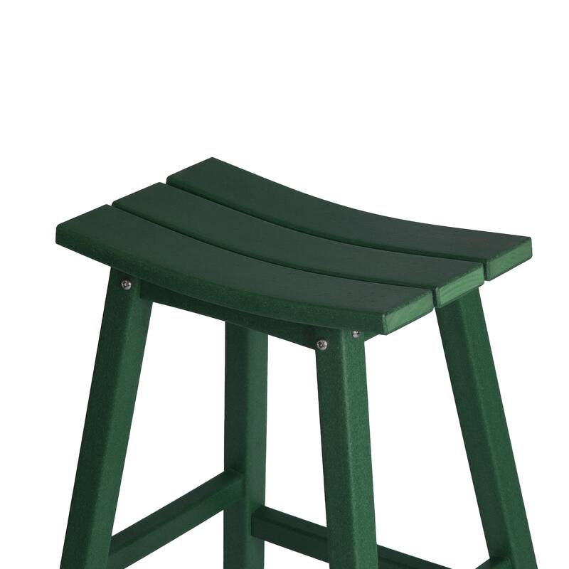 Laguna Hdpe All Weather Outdoor Patio 29" Saddle Seat Bar Stool (Set Of 3)