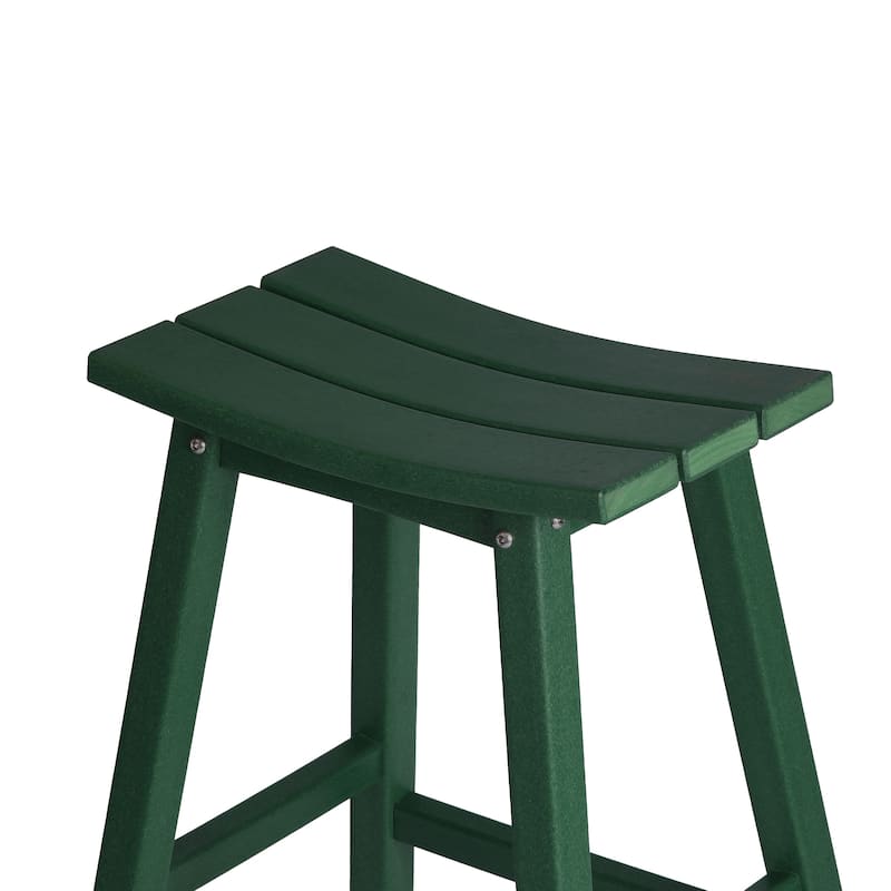Laguna Hdpe All Weather Outdoor Patio 29" Saddle Seat Bar Stool (Set Of 2)