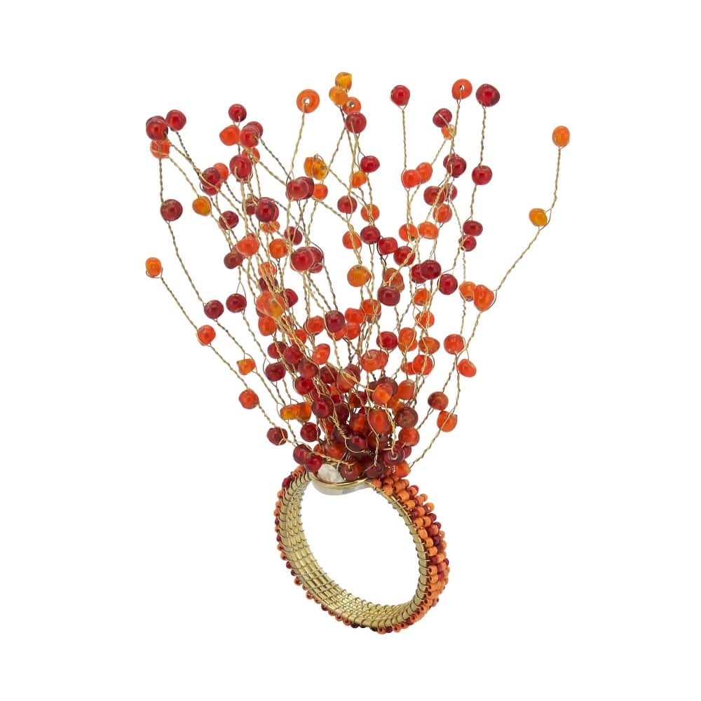 Beaded Spray Design Napkin Ring (Set of 4)