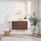 preview thumbnail 83 of 106, Cristo Floating Bath Vanity with White Quartz Stone Top and Mirror