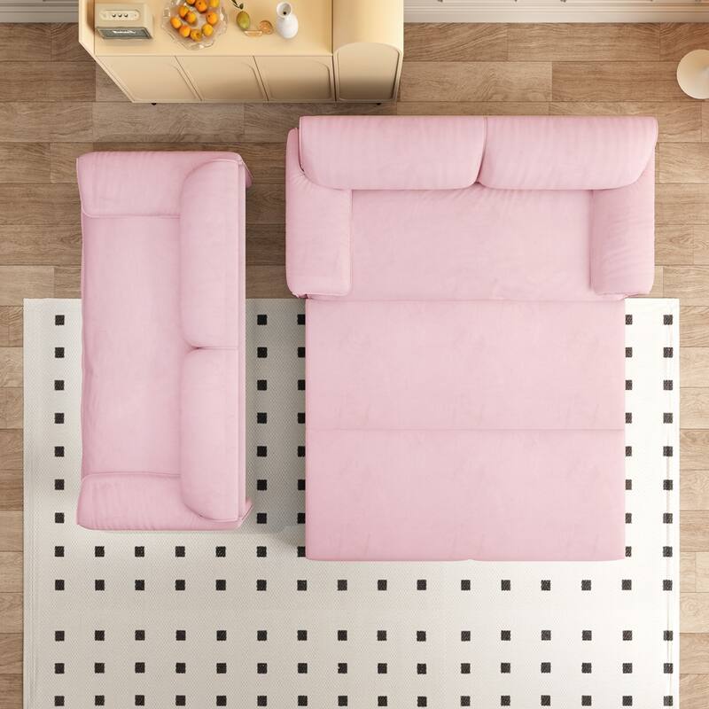Convertible Sleeper Sofa Multi-Functional Velvet Loveseat Bed