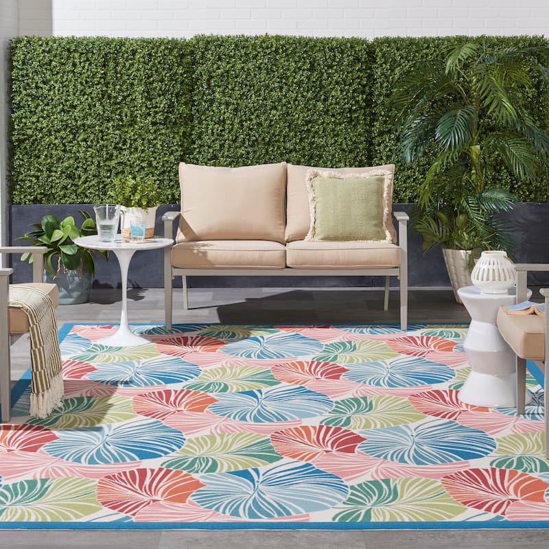 Waverly Sun N' Shade Modern Botanical Indoor/Outdoor Area Rug