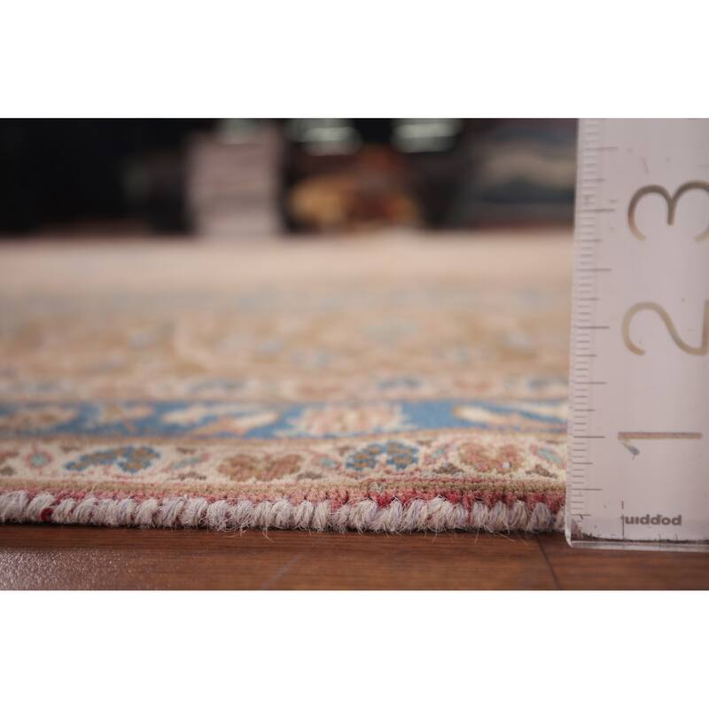 Pink Mashad Persian Vintage Area Rug Hand-Knotted Wool Carpet - 9'7"x 13'4"