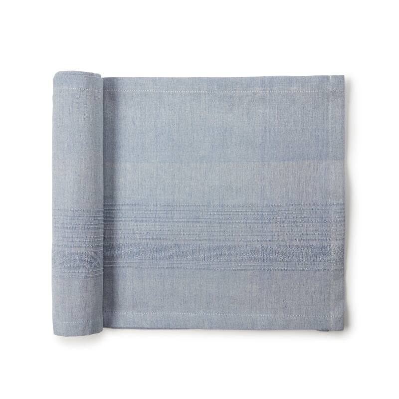AURA 100% Cotton Textured Table Runner | Handmade | Upcycled | Fairtrade | Nature-Inspired | 14x72 inch - 72"x14"