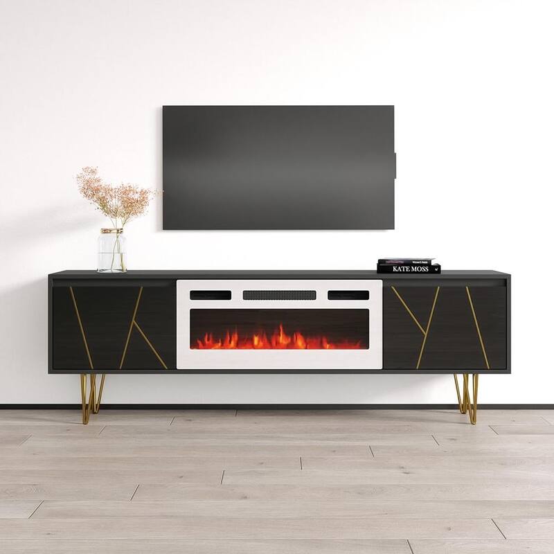 Haifa WH-EF Fireplace TV Stand - Black