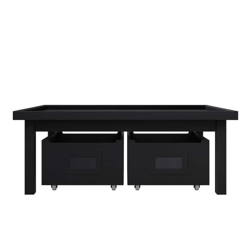 CraftPorch Contemporary Kids Table with Drawers - Black