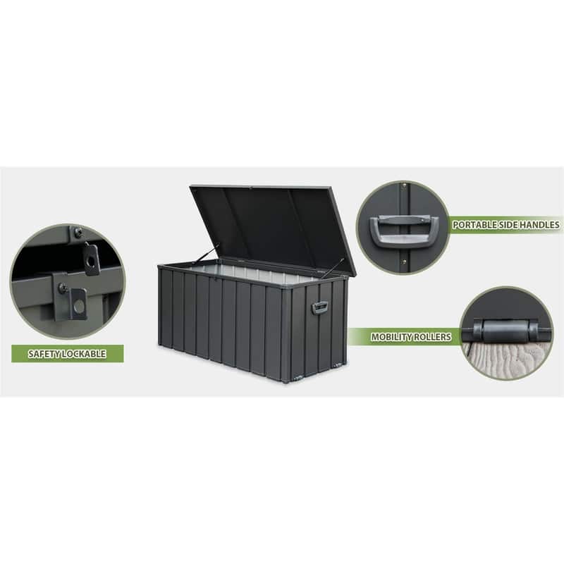 Waterproof 100/120/150/160-Gallon Outdoor Deck Box for Patio Storage