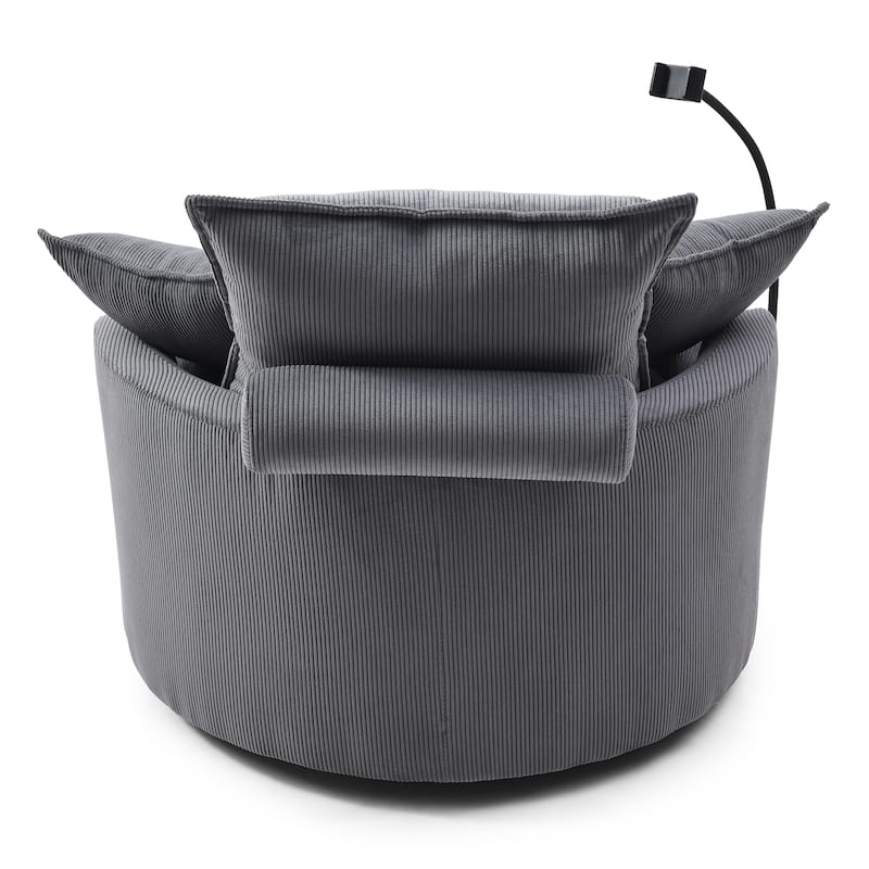 360° Swivel Accent Barrel Chair Modern Comfy Round Reading Sofa Swivel Chairs Circle Lounge Chair for Bedroom Living Ro
