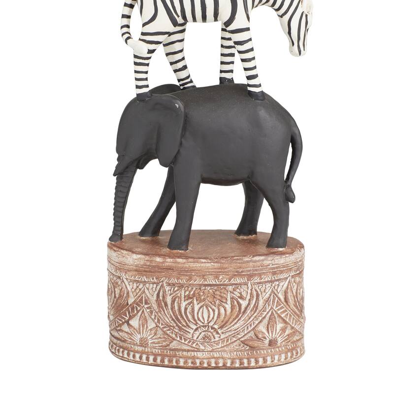 Polystone Safari Animals Decorative Sculpture - Multi Colored - Roche River Decor