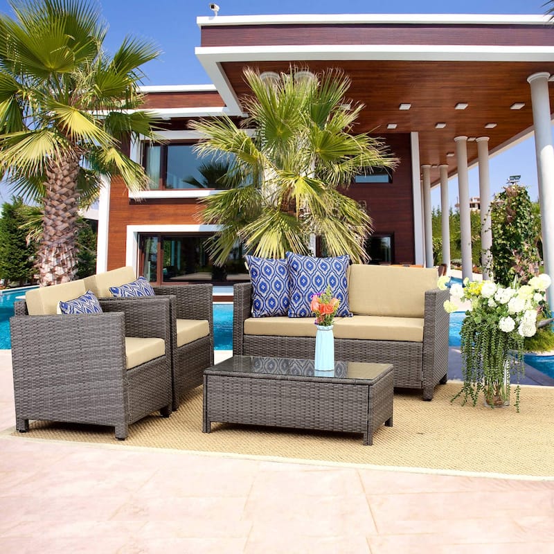 Royalcraft 5 Piece PE Rattan Wicker Outdoor Patio Furniture Set