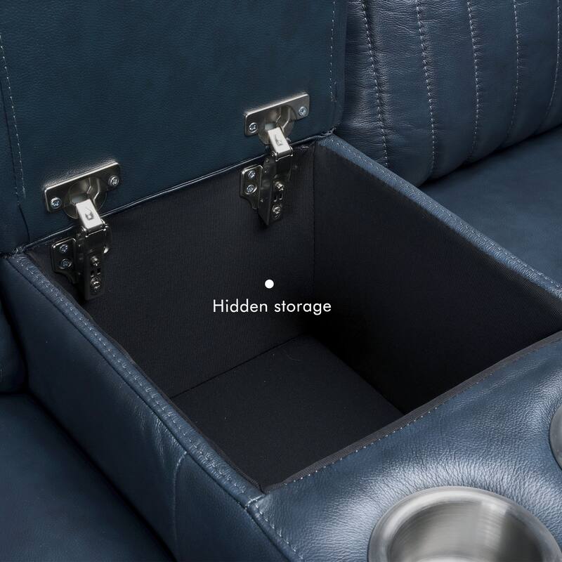 7PCS, 2 Power Recliners, Leather Reclining Sectional with Power Headrest