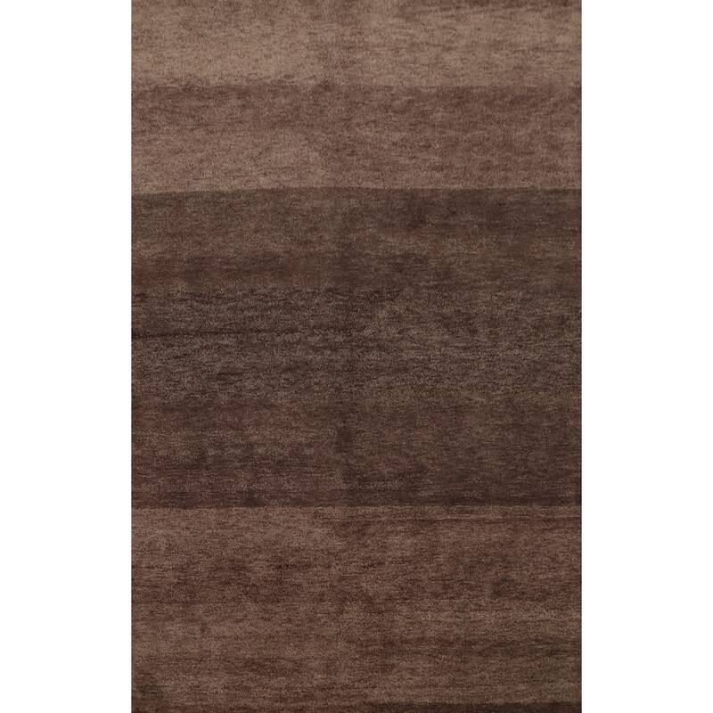 Hand Knotted Oriental 100% Wool Carpet Modern Modern Brown Gabbeh Area Rug - 7' 11'' X 5' 7''