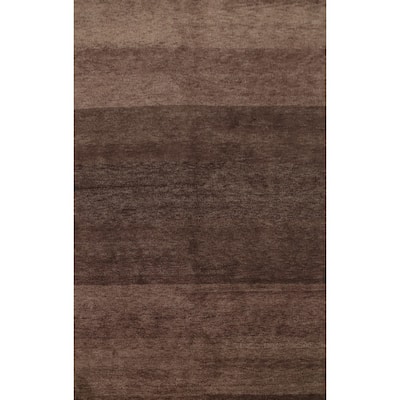 Hand Knotted Oriental 100% Wool Carpet Modern Modern Brown Gabbeh Area Rug - 7' 11'' X 5' 7''