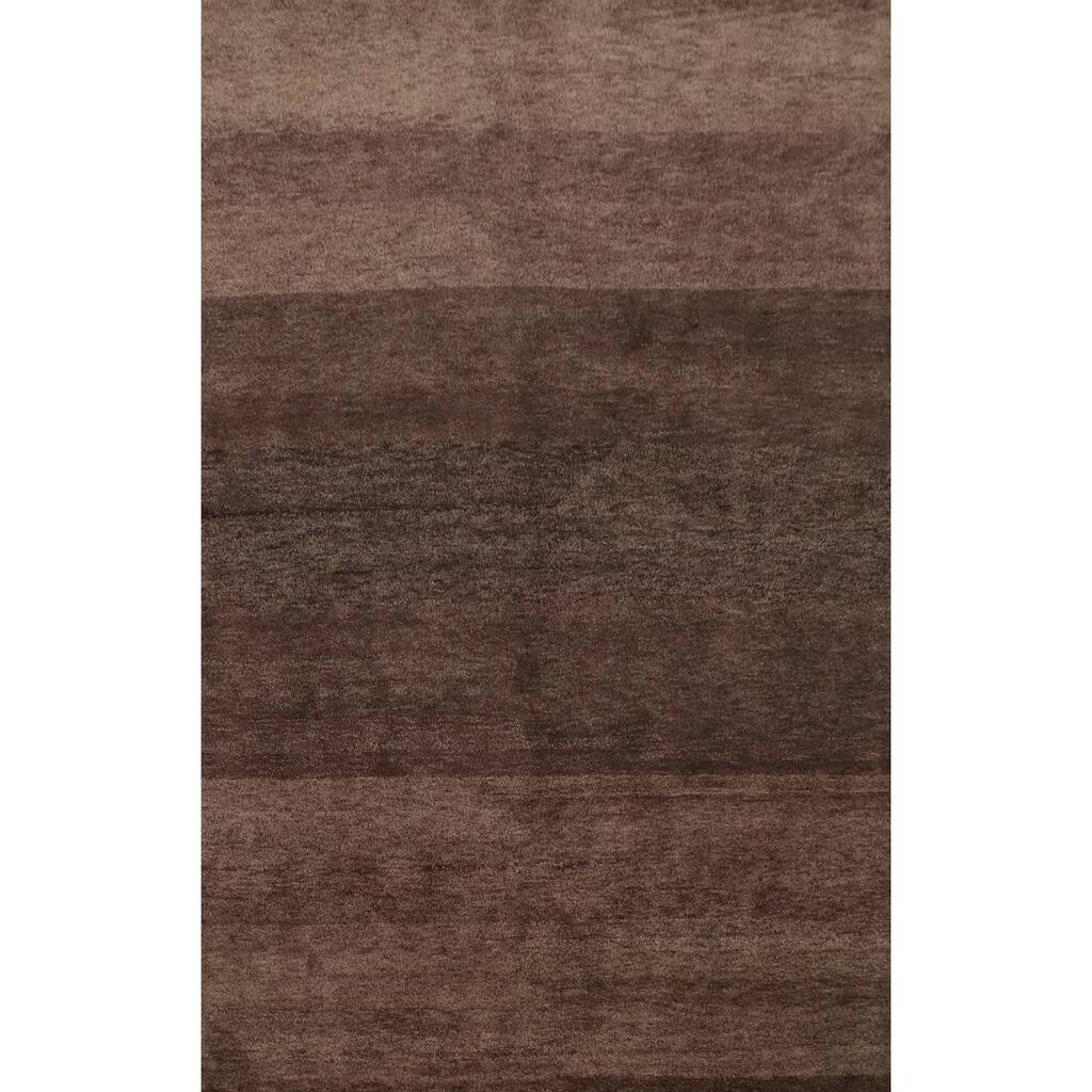 Hand Knotted Oriental 100% Wool Carpet Modern Modern Brown Gabbeh Area Rug - 7' 11'' X 5' 7''