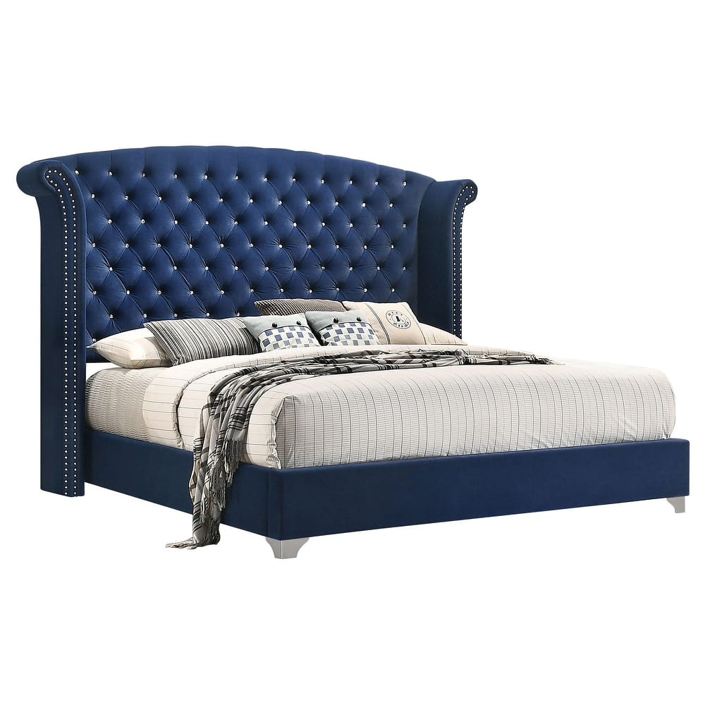 Melody Modern Classic Upholstered Wingback Bed