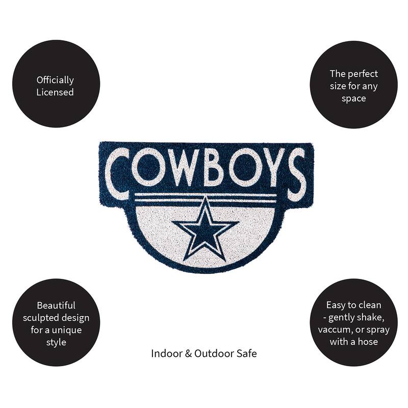 28 in. x 16 in. Dallas Cowboys, Shaped Coir