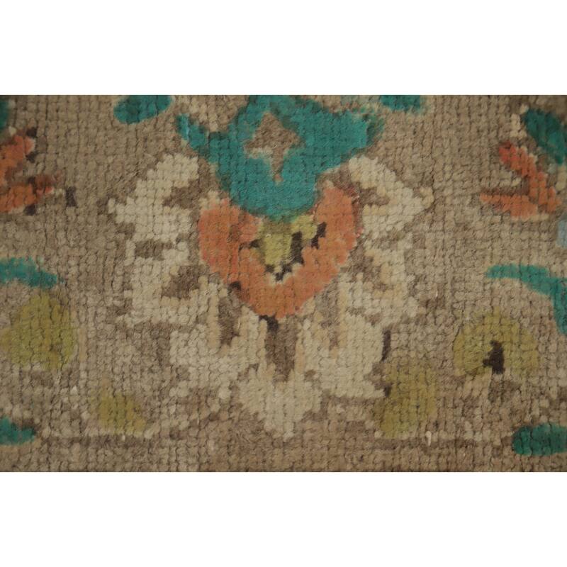 Hand Knotted Oriental 100% Wool Carpet Traditional Floral Brown Tabriz Area Rug - 9' 6'' X 6' 9''