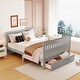 preview thumbnail 23 of 58, 2-in-1 Convertible Crib, Full Size Bed Frame with Drawers and 3 Height Options, Modern Baby Crib Toddler Bed with Guard Rail