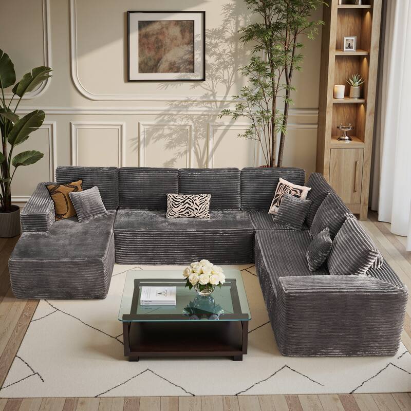 ​​OVIOS 4-Piece L-Shape Chaise Lounge Set​ - Grey