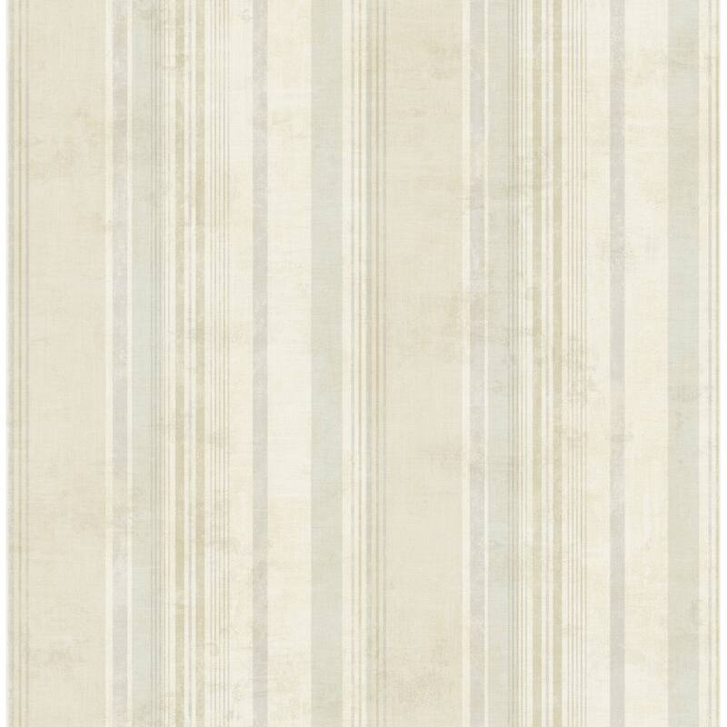 Seabrook Designs Scovia Distressed Stripe Unpasted Wallpaper - 20.5 in. W x 33 ft. L - Beige