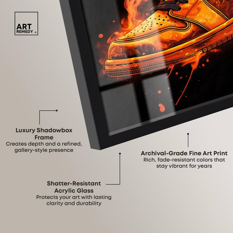 Jumpman on Fire I Shadowbox by Art Remedy