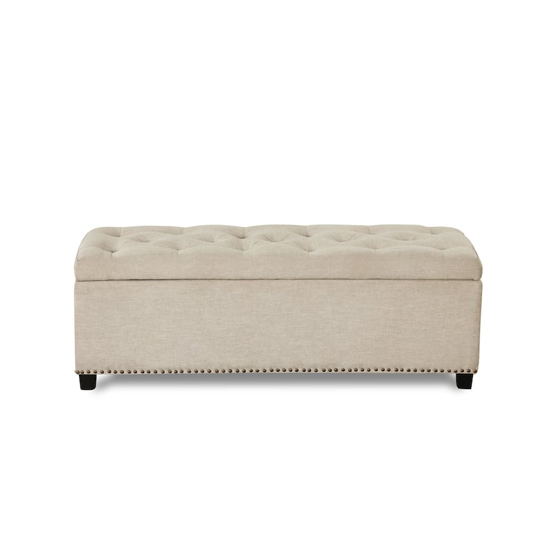 DH Basic Modern Brian 48-inch Rectangular Linen Storage Ottoman Bench by Denhour