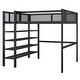 preview thumbnail 9 of 14, Black Full Metal Loft Bed with Shelves & Workstation