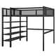 preview thumbnail 27 of 84, Heavy Duty Metal Loft Bed Frame for Dorm with 4-Tier Storage Shelves, Ladders & Safety Guard Rail, Storage Platform Bed