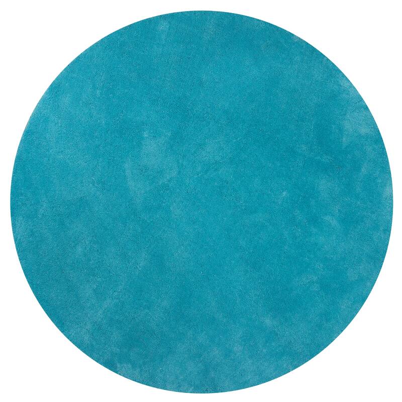Domani Euphoria Cozy Hot Pink Rug - 8' Round - Highlighter Blue