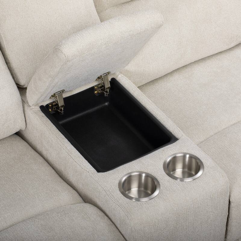 Roundhill Furniture Blitz Transitional Manual Reclining Loveseat, with Cup holders
