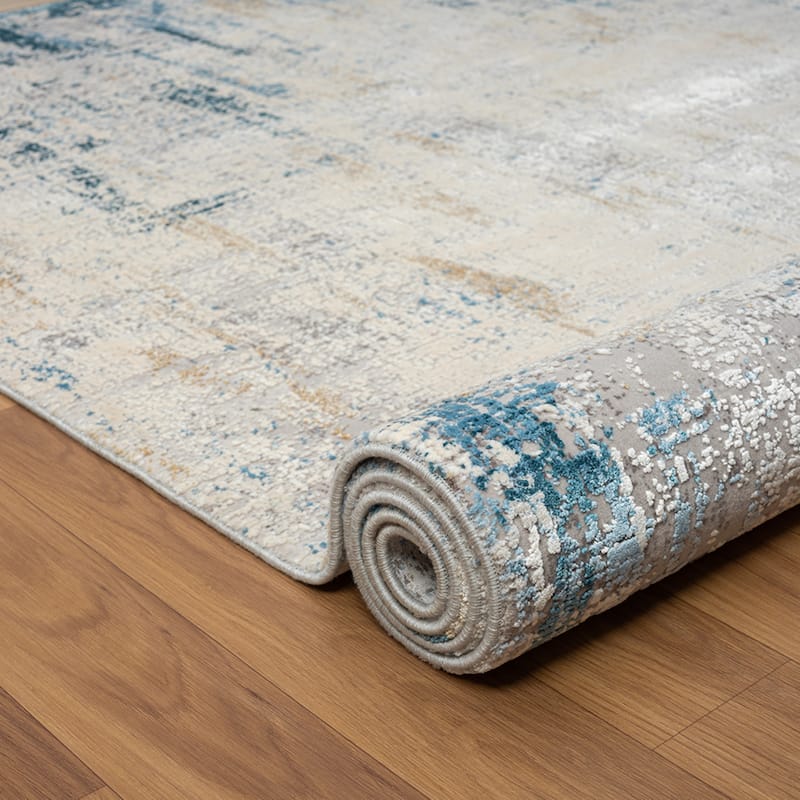 Sevita Gray/Blue Abstract Area Rug