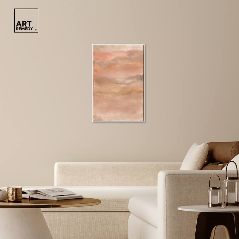 Art Remedy Sienna Pigments Blend Framed Boho Abstract 1 Piece Canvas Wall Art