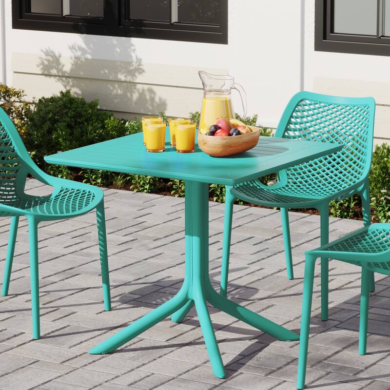 Frond and Form 31.5 Inch Outdoor Square Dining Table