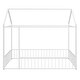 preview thumbnail 6 of 22, Metal Full Size Floor Bed with Fence and Semi-enclosed House Roof